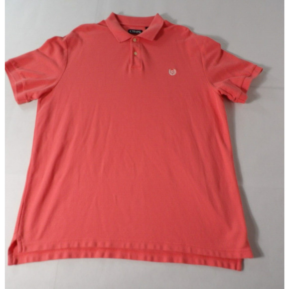 Chaps Mens XL Polo Shirt Coral Bright Orange Short Sleeve Casual Golf Vacay Prep - Picture 2 of 11